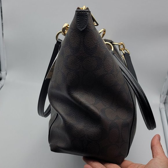 Coach Ava Tote in Signature F58318 Brown Black - Picture 4 of 8